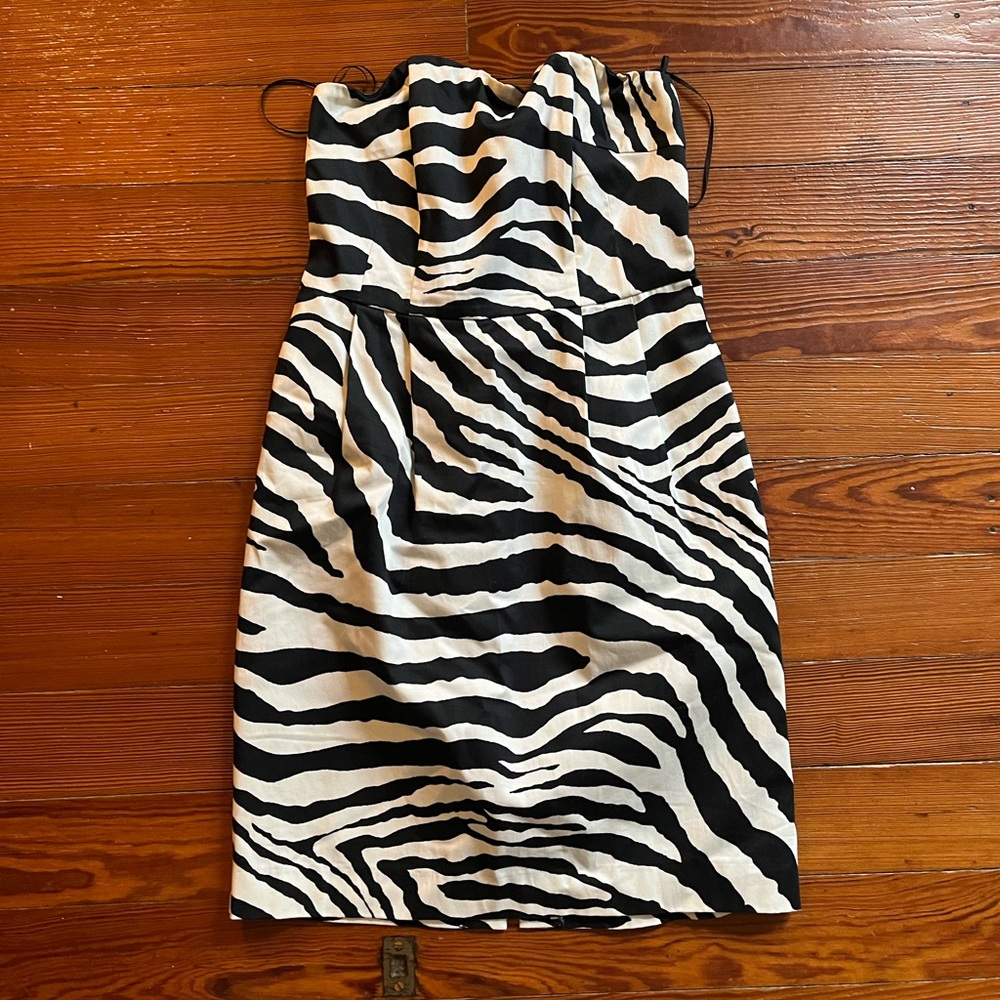 Express Black and White Zebra Print Y2K Vintage Dress